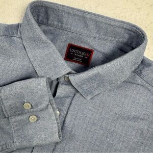 UNTUCKit Men’s XL Librando Light Blue Herringbone Flannel Shirt